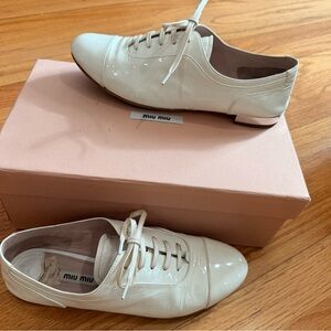 Miu Miu Patent Leather Oxford Shoes 37.5 (US 7.5) Made in Italy + Box